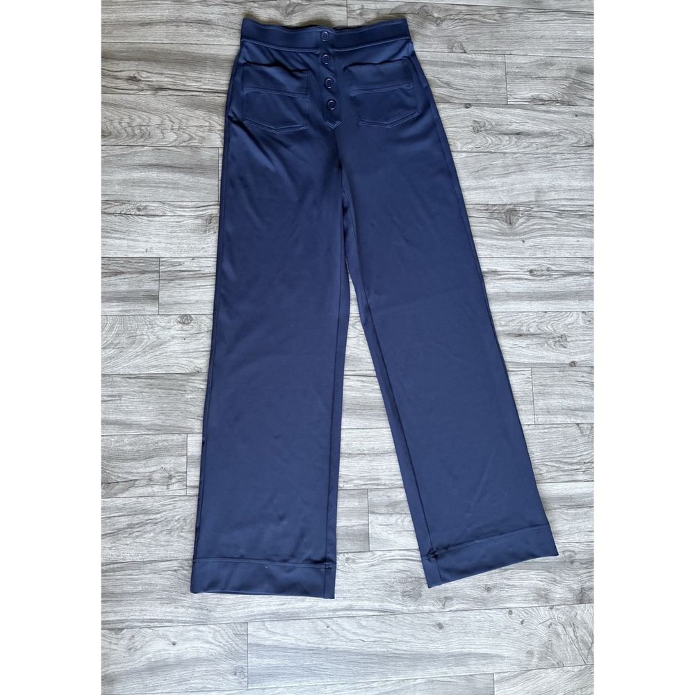 Halara XS Petite Wide Leg High Waist Navy Stretch Pants Button Front NWT - Picture 16 of 16